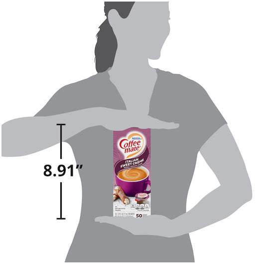 Nestle Coffee-Mate Italian Sweet Creme Flavor Liquid Creamer Singles, .375 Ounce Per Cup - 50 Per Pack - 4 Per Case